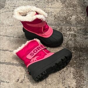 Sorel Kids' Pink and Black Snow Boots